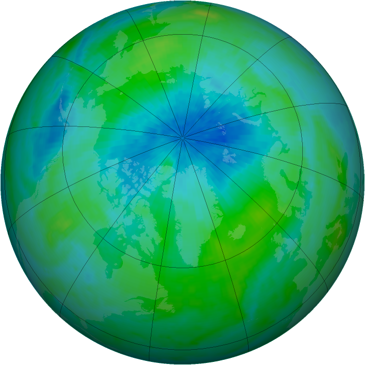 Arctic ozone map for 09 September 2000